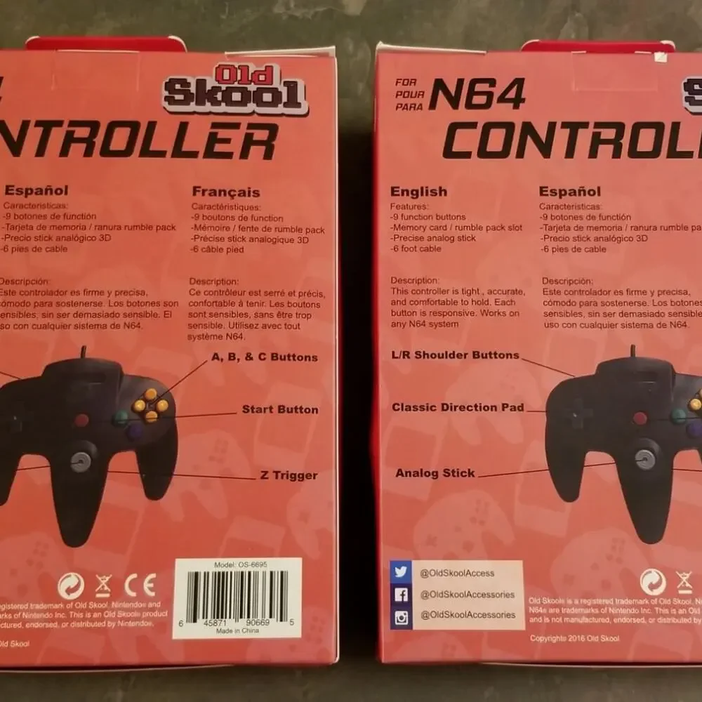 2 N64 Controllers - Ice Blue & Yellow (NEW) - Nintendo - Funtastic - Nintendo64
